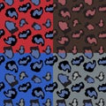 Set of wild Animal seamless patterns Royalty Free Stock Photo