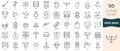 Set of wild west icons. Thin linear style icons Pack. Vector Illustration Royalty Free Stock Photo