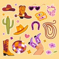 set of Wild West-themed stickers