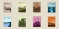 set of wildlife poster vintage minimalist vector illustration template graphic design. bundle collection of various forest outdoor