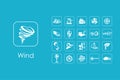 Set of wind simple icons