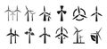 Set of wind turbine - vector Royalty Free Stock Photo