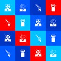 Set Windmill, Seeds, Honey dipper stick and Can container for milk icon. Vector