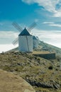 Set of windmills dating back to the 19th century on top of Cerro Calderico in Consuegra. December 26, 2018. Consuegra Toledo