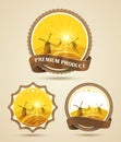 Set of windmills labels Royalty Free Stock Photo