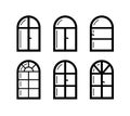 Set Windows line icon. Architecture elements. Linear icons isolated on white background. Royalty Free Stock Photo