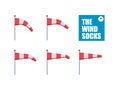 A set of Windsocks flag. Isolated Vector illustration Royalty Free Stock Photo