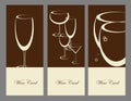 Set of wine banner alcohol drink glasses