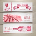 Set of wine banners and labels design