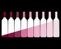 Set wine bottles on a black background. Illustration contains gradient meshes. Royalty Free Stock Photo