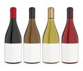 Set of Wine Bottles with Blank Label Isolated Royalty Free Stock Photo