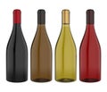 Set of Wine Bottles Isolated Royalty Free Stock Photo