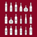 Set of wine bottles outline. out line wine bottles. Different kinds of wine. Design elements for banners, wine markets, a