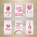 Set of wine cards and labels design