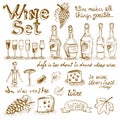 Set of wine elements vector design illustration Royalty Free Stock Photo