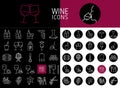 Set of wine and food icons