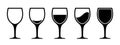 Set wine glass icon from empty to full, wine glass collection sign Ã¢â¬â vector