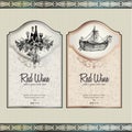 Set of wine labels