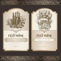 Set of wine labels