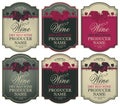 Set of wine labels with bunches of grapes Royalty Free Stock Photo