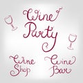 Set of wine logos Royalty Free Stock Photo