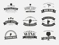 Set of wine logos with ribbons Royalty Free Stock Photo