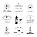 Set of wine signs, badges and labels Royalty Free Stock Photo