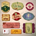 Set of wine vintage labels Royalty Free Stock Photo