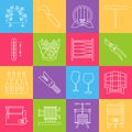 Set of winemaking, wine tasting icons