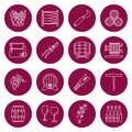 Set of winemaking, wine tasting icons