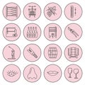 Set of winemaking, wine tasting icons