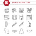 Set of winemaking, wine tasting icons