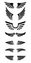 Set of wings icons. Design elements for logo, label, emblem, sign. Royalty Free Stock Photo