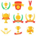 Set of winner, champion labels and badges