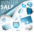 Set of winter discount elements Royalty Free Stock Photo