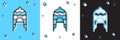 Set Winter hat icon isolated on blue and white, black background. Vector Royalty Free Stock Photo