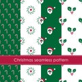 Set of winter holidays seamless patterns.