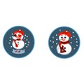 Set of winter holidays snowman. Cheerful snowmen in different costumes. Snowman chef, magician, snowman with candy and