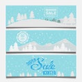 Set of winter sale banner vectors Royalty Free Stock Photo