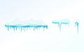 Set of winter snow icicles, snowballs. Christmas snowflakes, decorations, snowdrift. Royalty Free Stock Photo