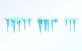 Set of winter snow icicles, snowballs. Christmas snowflakes, decorations, snowdrift. Royalty Free Stock Photo