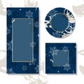 Set of winter templates for discounts and sales. Snowflakes. Frosty freshness. Stickers for doors and windows