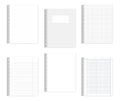 Set of wire bound letter format notebooks, vector mock up