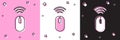 Set Wireless computer mouse system icon isolated on pink and white, black background. Internet of things concept with Royalty Free Stock Photo