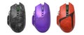 Set of wireless gaming computer mouse isolated on white background Royalty Free Stock Photo