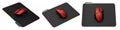 Set of wireless gaming computer mouse on pad isolated on white background Royalty Free Stock Photo