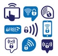 Set of wireless icons, vector illustration