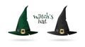 A set of witch hats. Vector illustration
