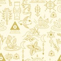 Set witchcraft symbols seamless pattern Royalty Free Stock Photo