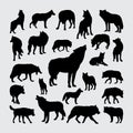 Wolf silhouette. a set of wolf silhouettes Royalty Free Stock Photo